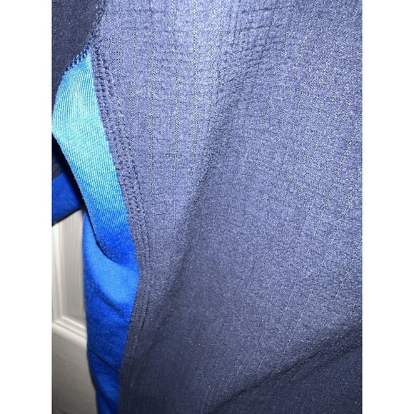 The North Face Jacket Mens S Blue Ribbed Fleece Zip Up 2 Tone Textured gorpcore - Picture 6 of 9